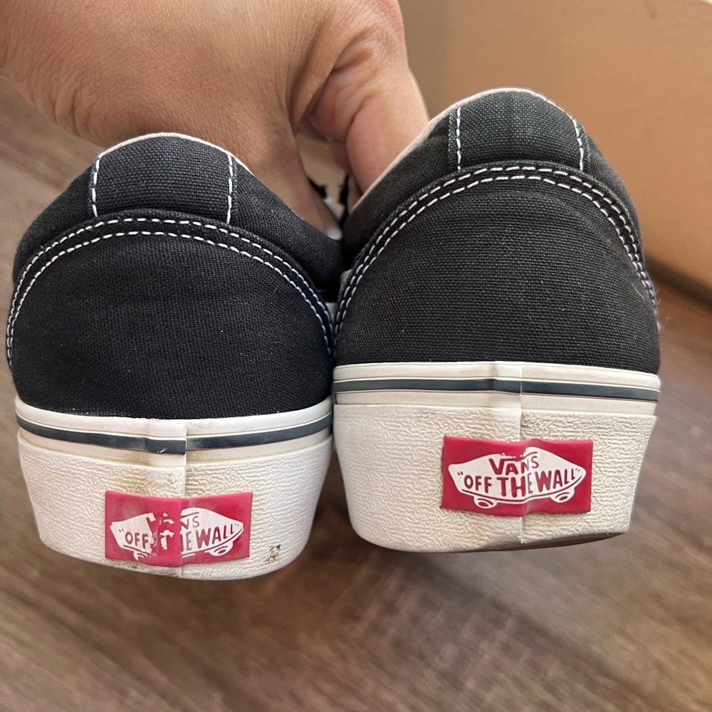 Platform Vans Black & White Old Skool Shoes W8.5 - Picture 3 of 4